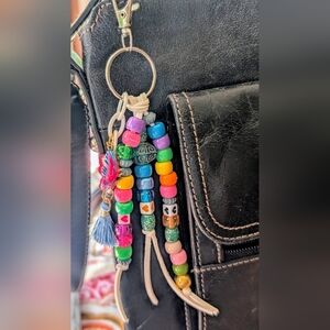 Colorful Beaded Keychain/Bag Charm with Tassel